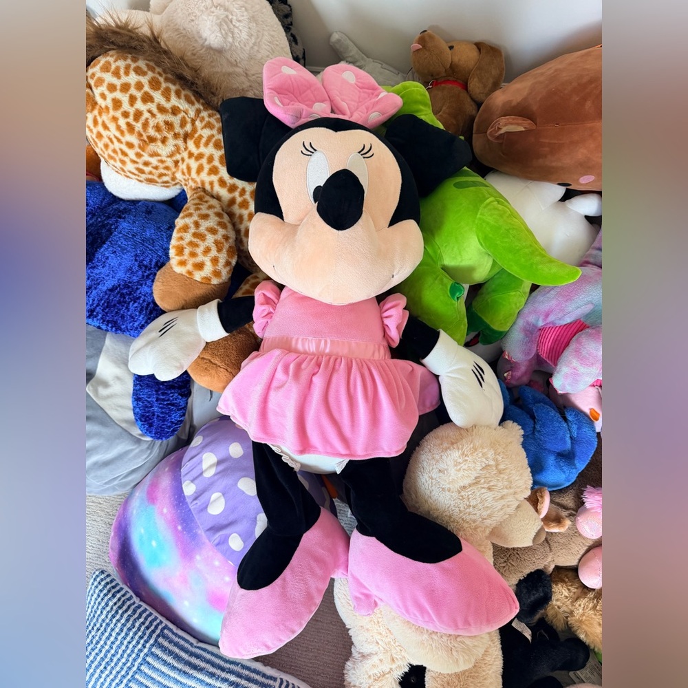 Giant Plush 40" Minnie Mouse Doll Pink Dress Big Bow Disney Baby Toy Collectible